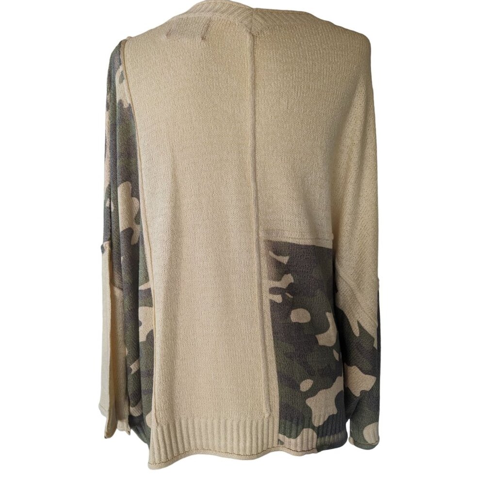 Time after Time‎ Oversized Camo & Cream Sweater Women's L Large - Picture 2 of 9